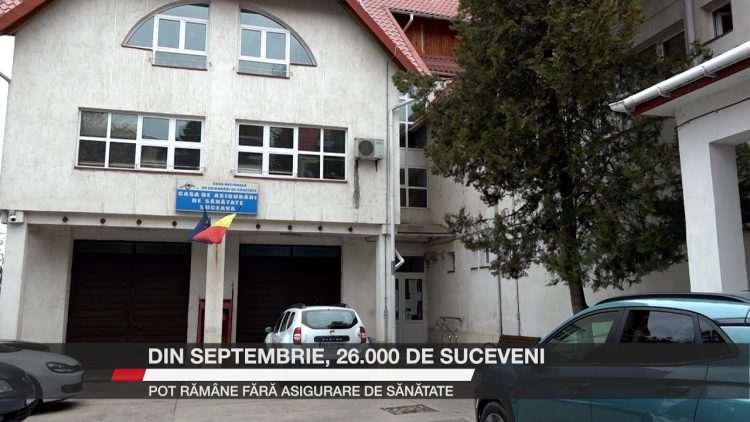 Sediul Casei de Asigurări de Sănătate Suceava, cu mesaj privind riscul pierderii asigurării pentru 26.000 de persoane din județ