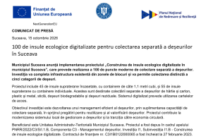 100 de insule ecologice digitalizate în Suceava